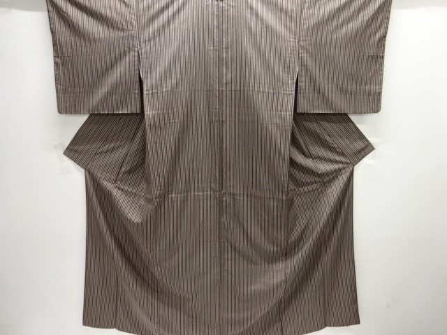 縞模様節紬着物